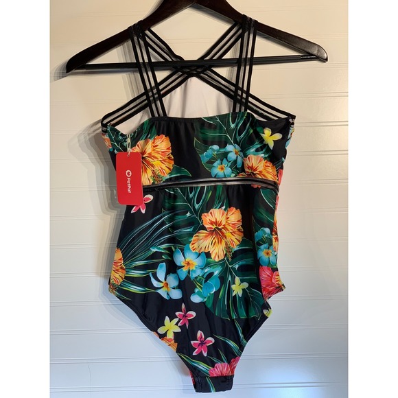PatPat Floral‎ One Piece Swimsuit Criss Cross Straps Tropical Print S - Picture 3 of 7
